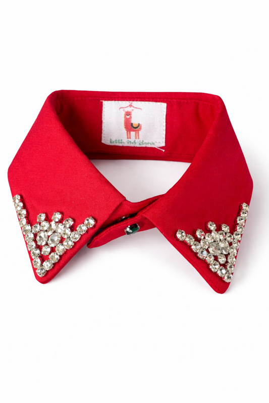 Handmade red rhinestone collar for kids — Ruby Sparkle