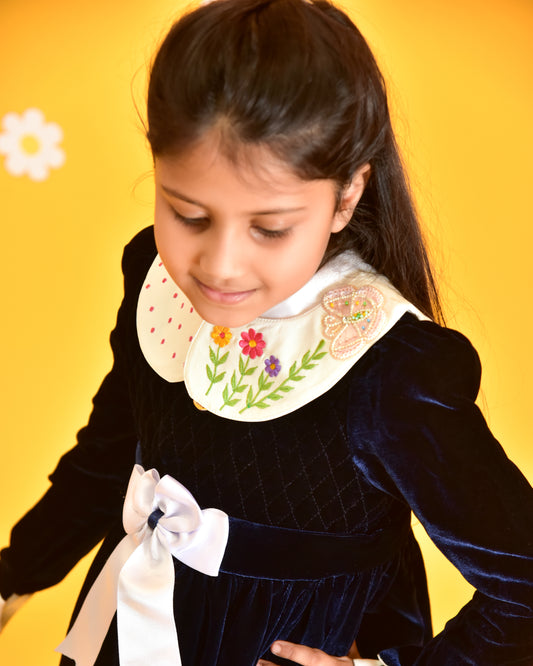 Peter Pan style handmade collar for girls aged 4–15 years — Mystical Garden | Little Pink Llama