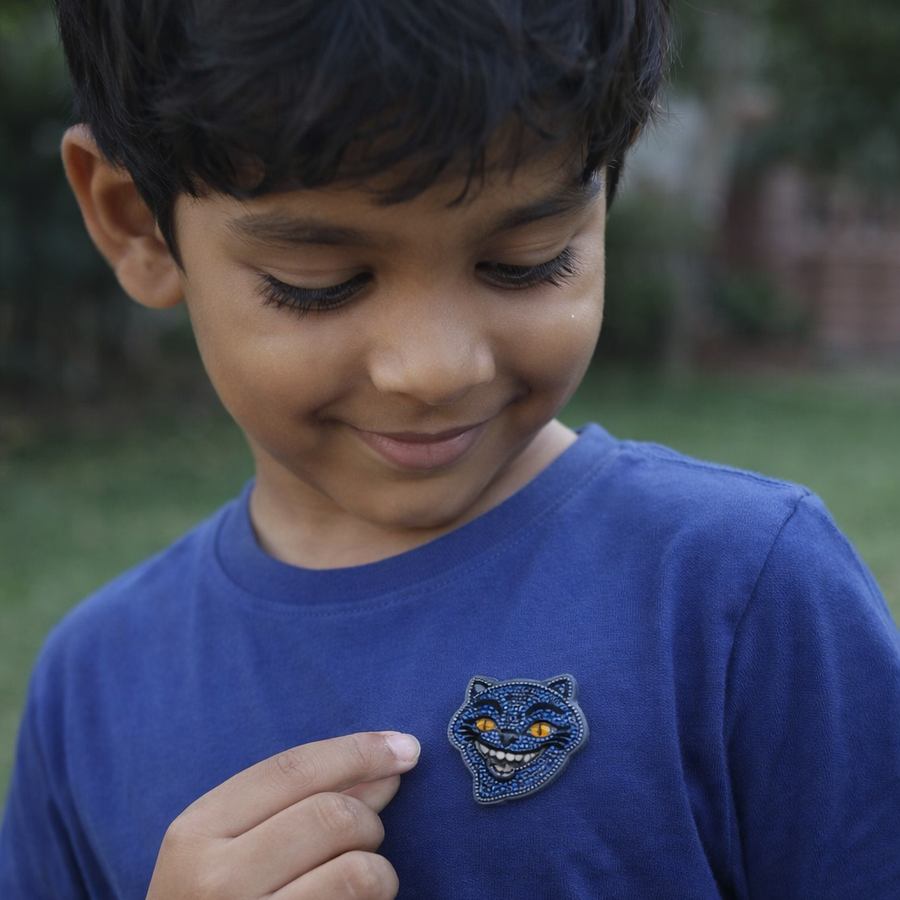 Derpy Tiger - Brooch — handmade kids accessory by Little Pink Llama