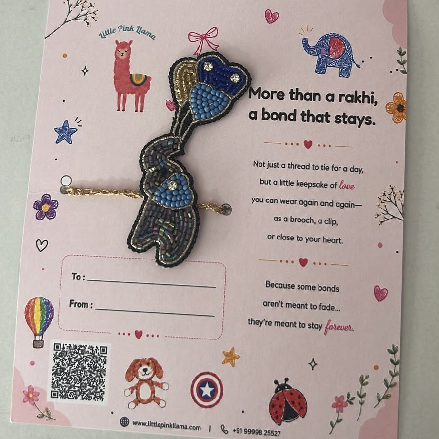 Elephant with Balloon Reusable Rakhi